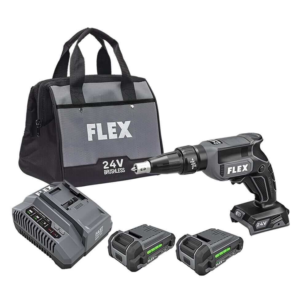 FLEX 24V Drywall Screw Gun Brushless Kit FX1611 2AA Acme Tools