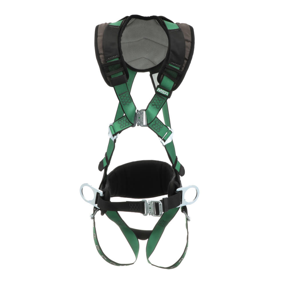 MSA Safety Works V-FORM+ Construction Harness, Standard, Back & Hip D-Ring, Tongue Buckle Leg Straps, Shoulder Padding, large image number 1