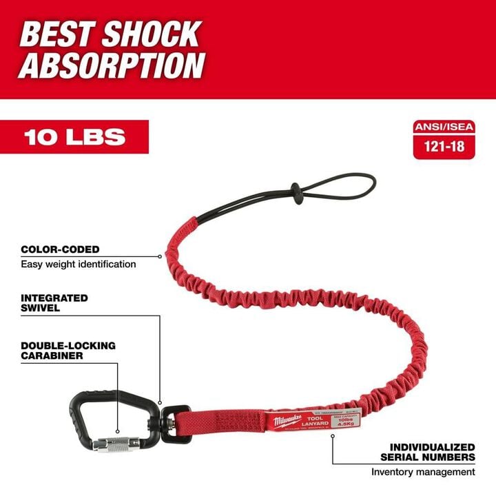 Milwaukee 10 Lb. Locking Tool Lanyard, large image number 1