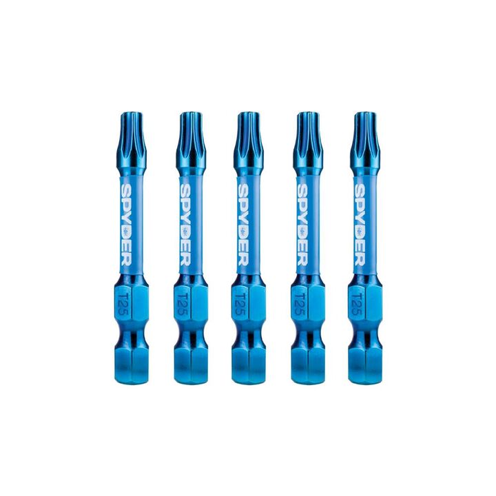 Spyder 2 Inch T25 Impact Driver Bit, 5 Pieces