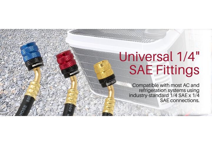 Malco Products MalcoEdge ES3614 36 Inch Easy Seal HVAC Hose Set with 1/4 x 1/4 SAE 3 Pieces, large image number 11