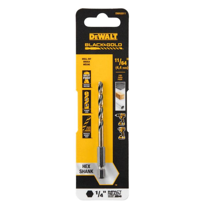 DEWALT 11/64in BLACK & GOLD Impact Ready METAL DRILL BIT, large image number 1
