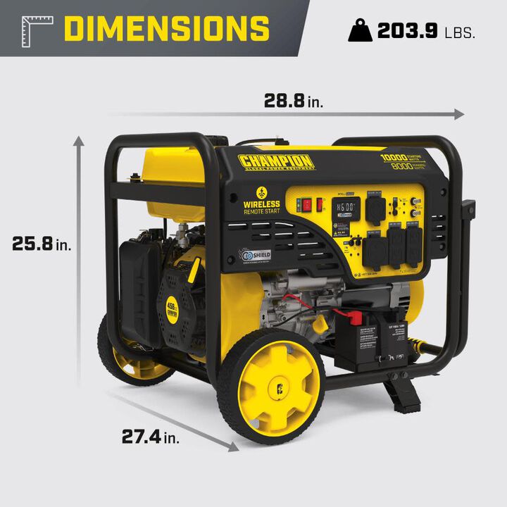 Champion Power Equipment 10,000-Watt Gas Powered 49 State Wireless Remote Start Home Backup Portable Generator, large image number 4