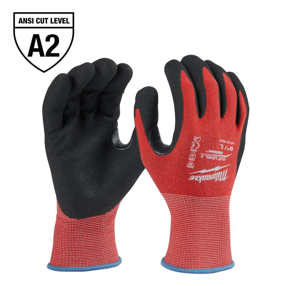 Milwaukee 12 Pair Cut Level 2 Nitrile Dipped Gloves Large