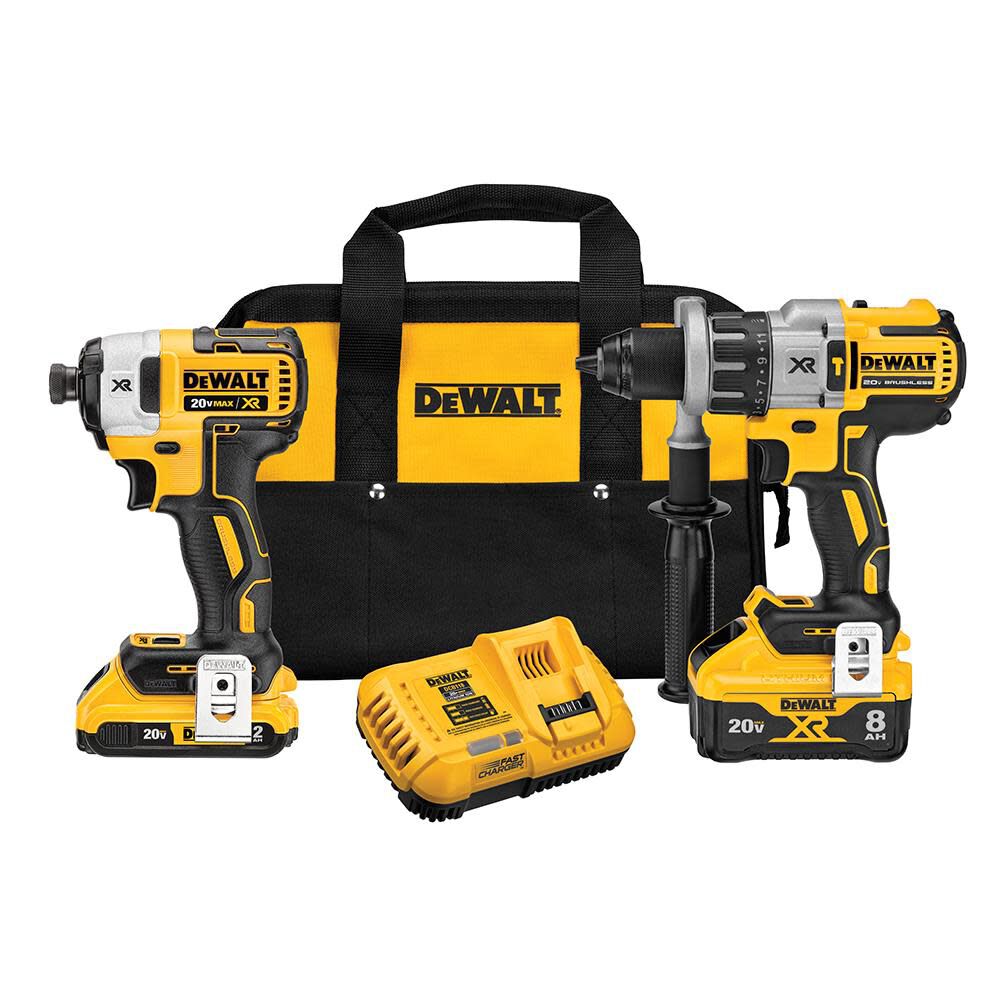 DEWALT 20V MAX POWER DETECT XR 1 2In Hammer Drill Driver Impact Driver Kit DCK299D1W1 Acme Tools