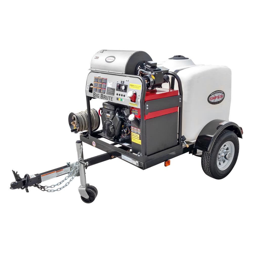 Simpson 4000 PSI 4.0 GPM Gas Powered Hot Water Pressure Washer Trailer with 4 Spray Tips, large image number 1