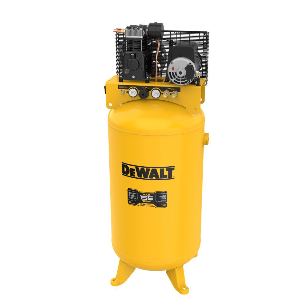 DEWALT 80-Gallon High-Flow 5 HP 155 PSI Cast Iron Oil-Lubricated Belt Drive Stationary Air Compressor, large image number 2