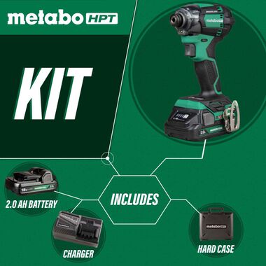Metabo HPT 18V Cordless Triple Hammer Impact Driver 2Ah Batteries Kit, large image number 2