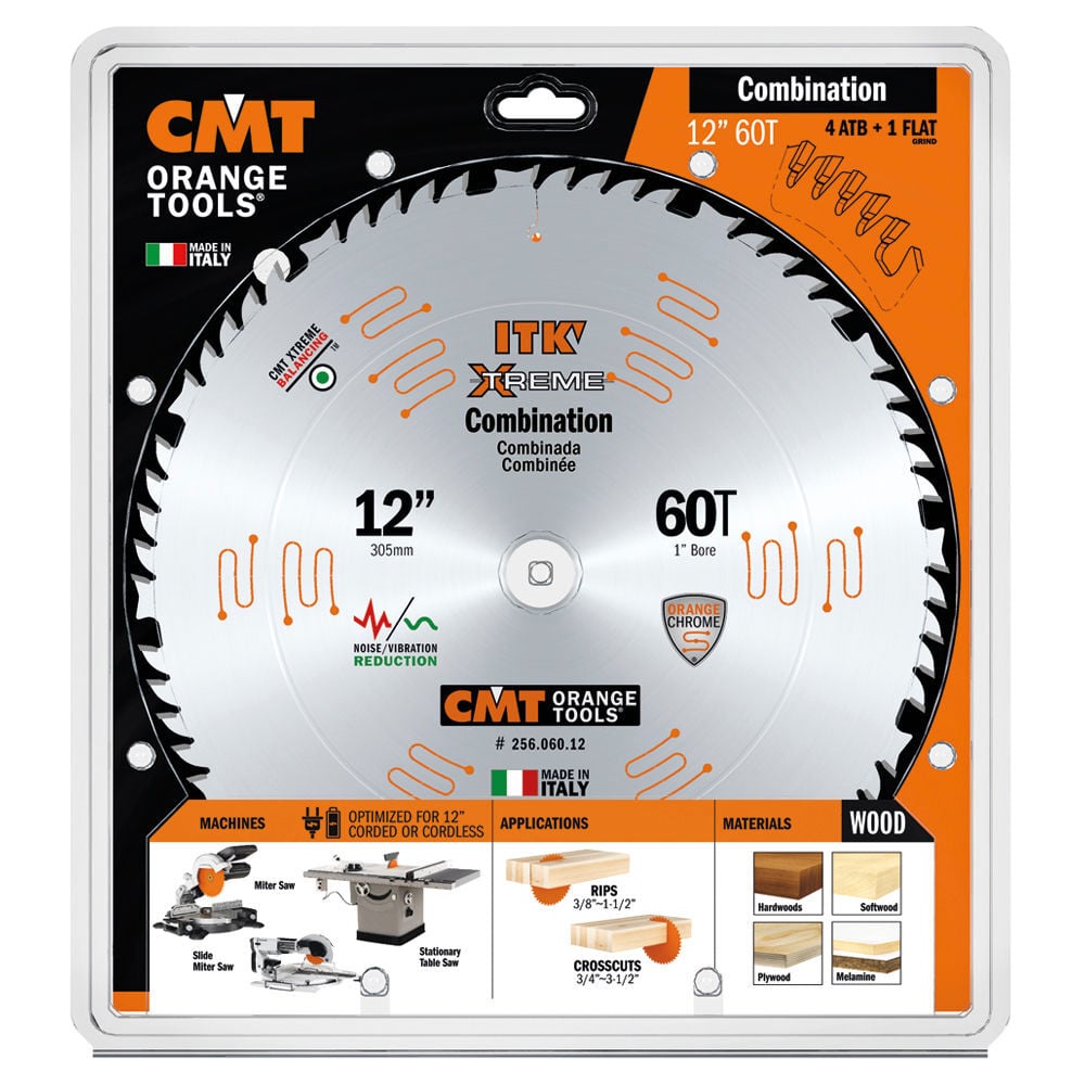 CMT 12in 60T Wood Combination Circular Saw Blade, large image number 2