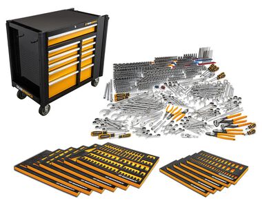 GEARWRENCH 614 Piece MEGAMOD Master Mechanics Hand Tool Set with Modular Foam Trays and Mobile Work Station