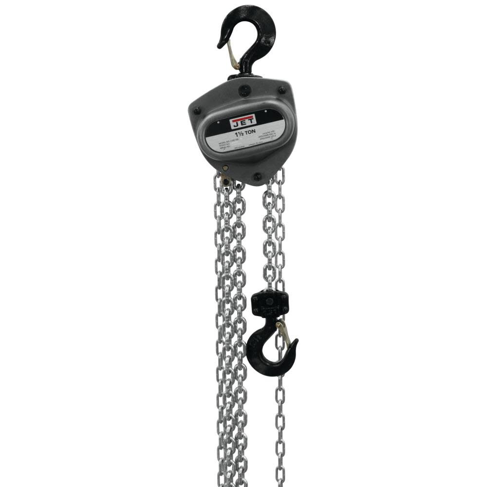 JET L100-150WO-30 1-1/2 Ton Hand Chain Hoist 30 Ft. Lift with Overload Protection - JT9-201130