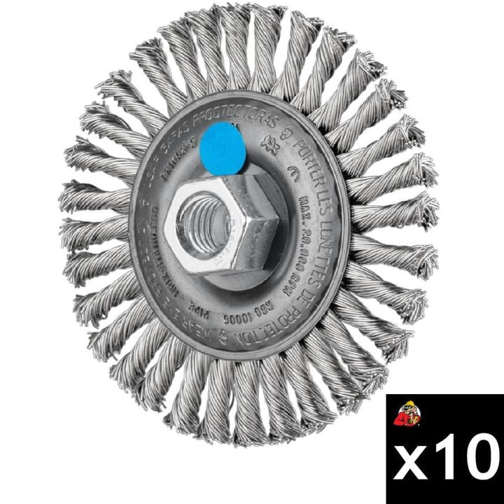 Pferd 4 Inch, 0.02 Inch Stainless Steel Stringer Bead Wheel Brush Bundle, 10 Pieces, large image number 0
