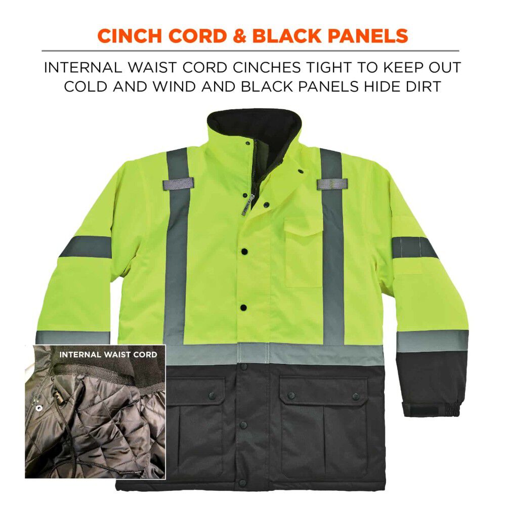 Ergodyne Hi-Vis Class 3 Winter Jacket Quilted Parka, large image number 7