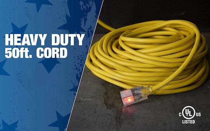 Southwire SJTW Outdoor Extension Cord 12/3 50 Ft Yellow, large image number 3