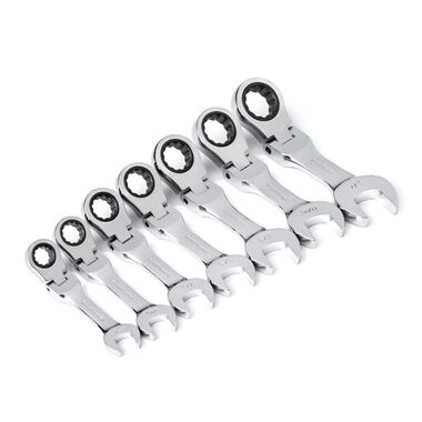 GEARWRENCH Ratcheting Wrench Set 7 pc. SAE Stubby Flex Combination