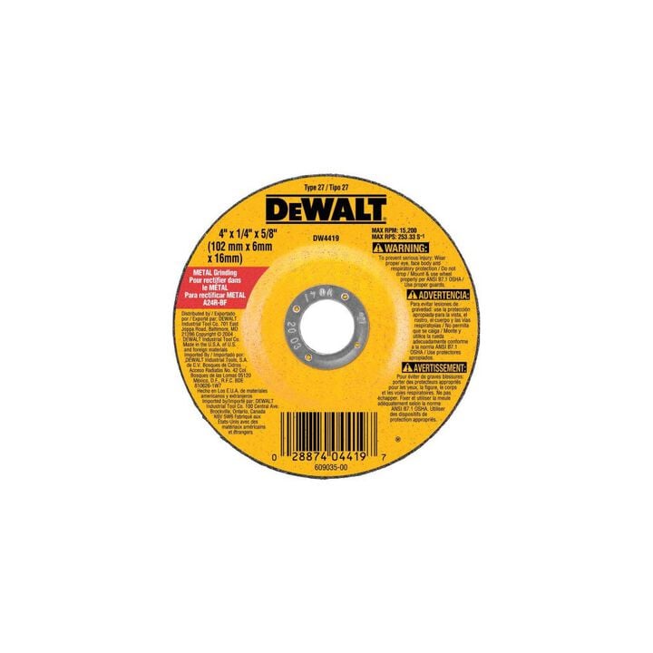 DEWALT 4 in. x 1/4 in. HP Grinding Wheel, large image number 3