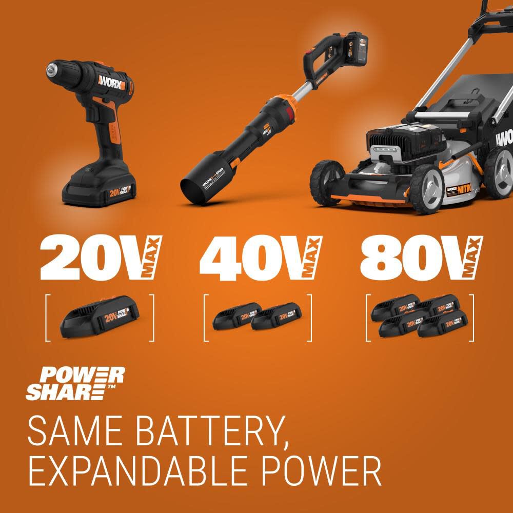 Worx Nitro 40V Power Share PRO 21 Inch Cordless Self-Propelled Lawn Mower Kit, large image number 9