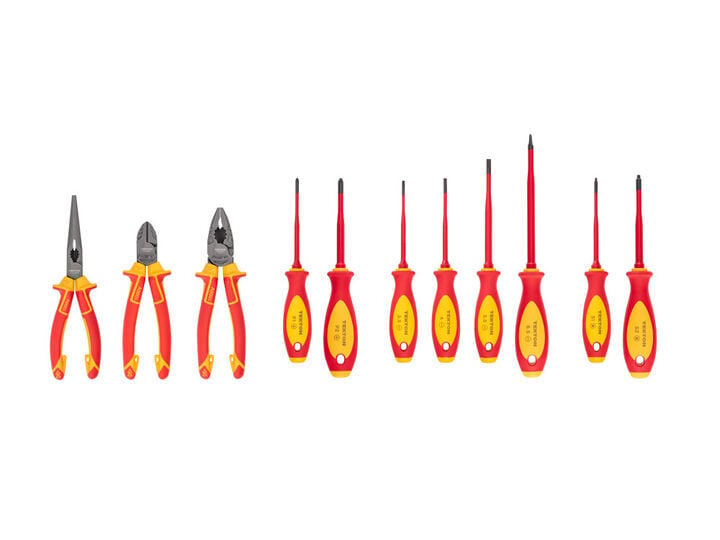Tekton Insulated Phillips, Slotted, Square Drivers and Pliers Set, 11 Pieces