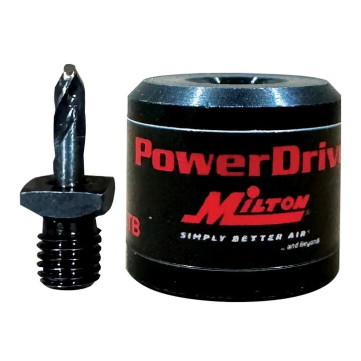 Milton PowerDrive 1/4-Inch Drive Ratchet Drill Socket Adapter With 1/8-Inch Threaded Stub Drill Bit