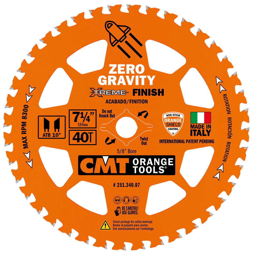 CMT 7-1/4in 40T Wood Circular Saw Blade, large image number 1