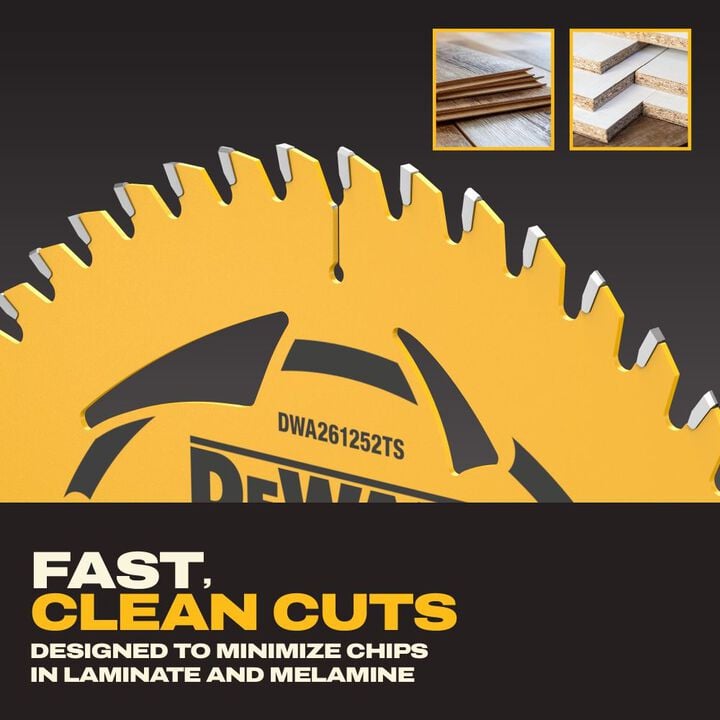 DEWALT 6-1/2 Inch 52T Laminate and Melamine Track Saw Blade, large image number 2