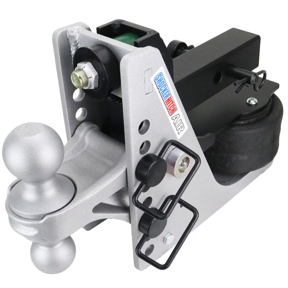 Shocker Hitch Streamline 10K Aluminum 2in Air Receiver Hitch & Silver Combo Ball Mount with 2in & 2-5/16in Hitch Balls, large image number 3