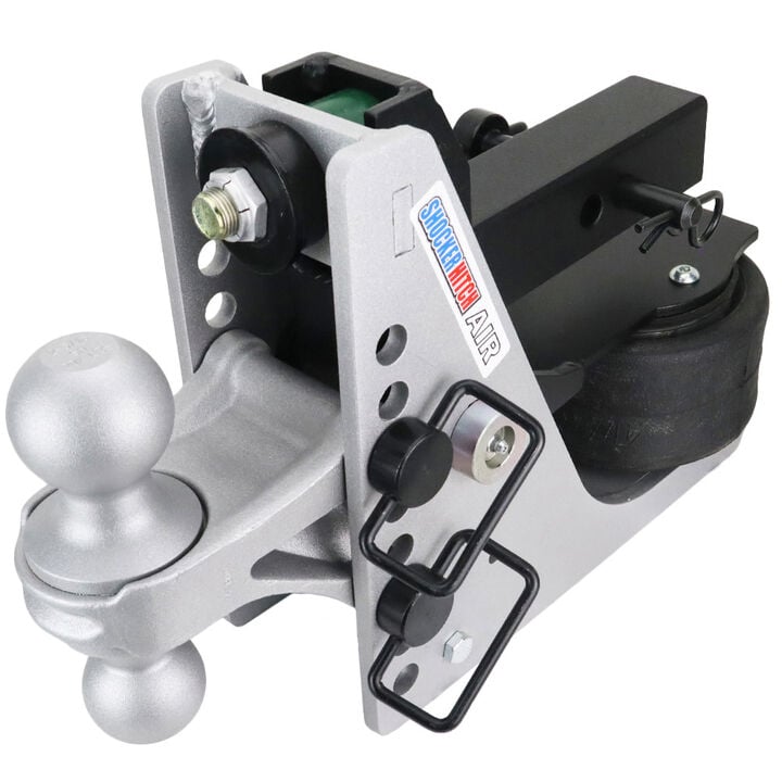 Shocker Hitch Streamline 10K Aluminum 2in Air Receiver Hitch & Silver Combo Ball Mount with 2in & 2-5/16in Hitch Balls, large image number 2