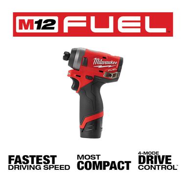 Milwaukee M12 FUEL 1/4inch Impact Driver Single Battery Kit, large image number 2