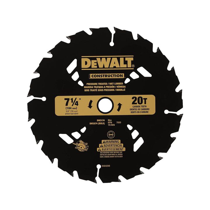 DEWALT 7 1/4 Inch Pack of 10 Pressure Treated Blade Circular Saw Blades, large image number 3