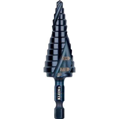Klein Tools 7/8in to 1-1/8in Quick Release Sprial Flute Step Drill Bit