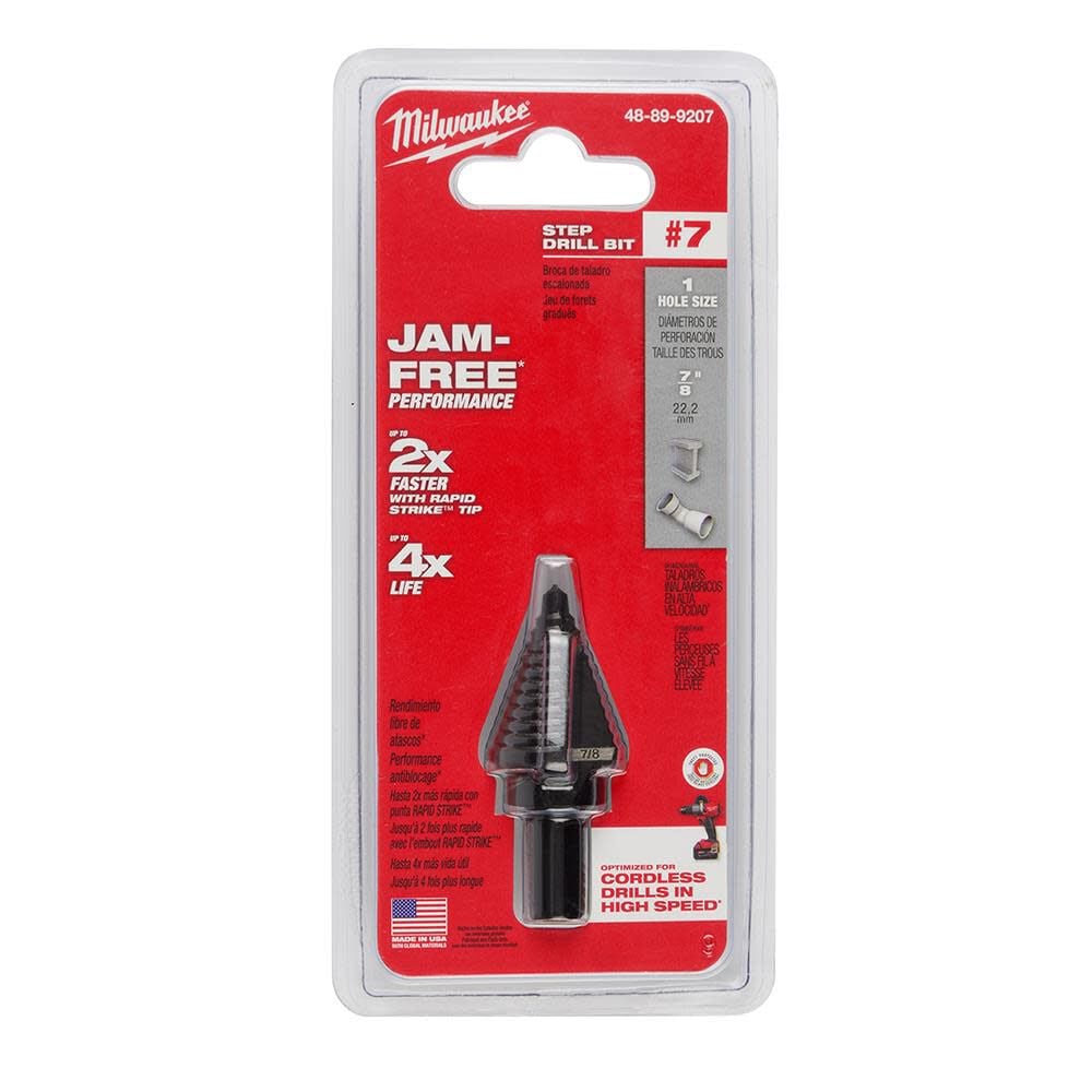 Milwaukee #7 Step Drill Bit 7/8 in. Single Hole, large image number 7