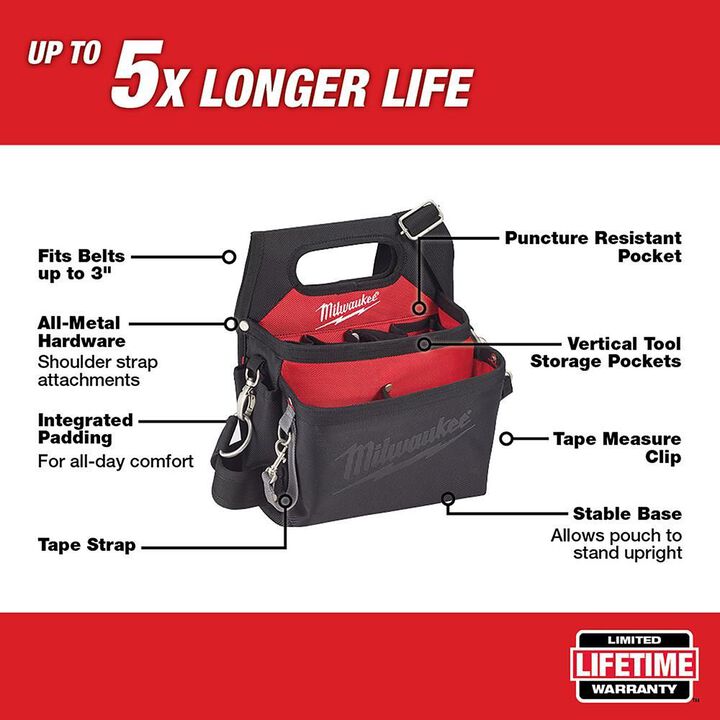 Milwaukee Electricians Work Pouch with Quick Adjust Belt, large image number 1