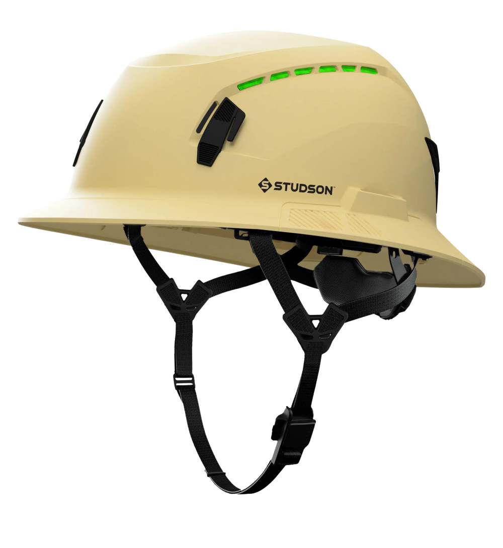 Studson Full Brim Vented Safety Helmet Type 2 Class C Khaki - SHK1-FB-CK
