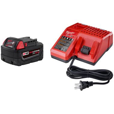 Milwaukee M18 REDLITHIUM XC 5.0Ah Battery and Charger Starter Kit, large image number 0