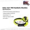 Bubba Rope 7/16 Inch Gator-Jaw PRO Synthetic Soft Shackle, Yellow and Black, small image number 2