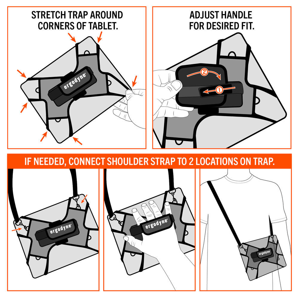 Ergodyne 5549 Compact Gray Tablet Holder with Detachable Shoulder Strap, large image number 6