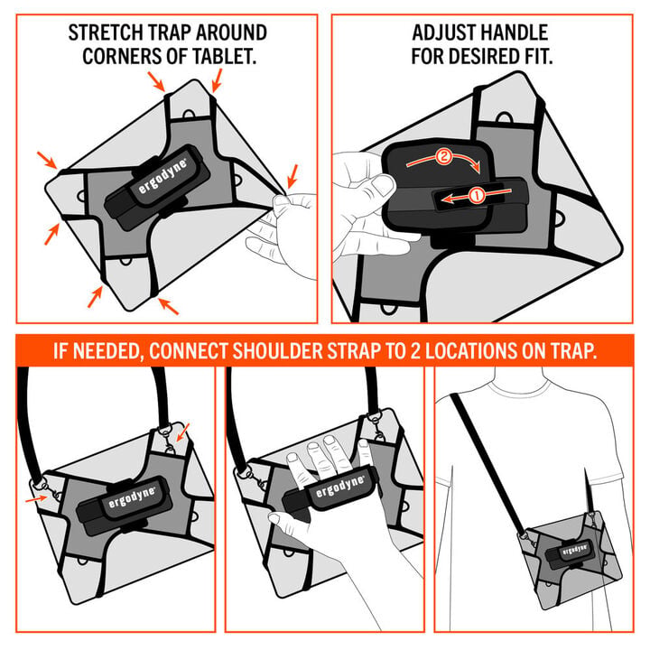 Ergodyne 5549 Compact Gray Tablet Holder with Detachable Shoulder Strap, large image number 5