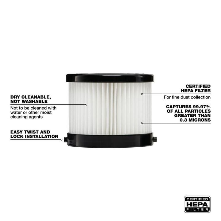 Milwaukee HEPA Dry Filter Kit (2-Pack) - M18 Compact Vacuum, large image number 2
