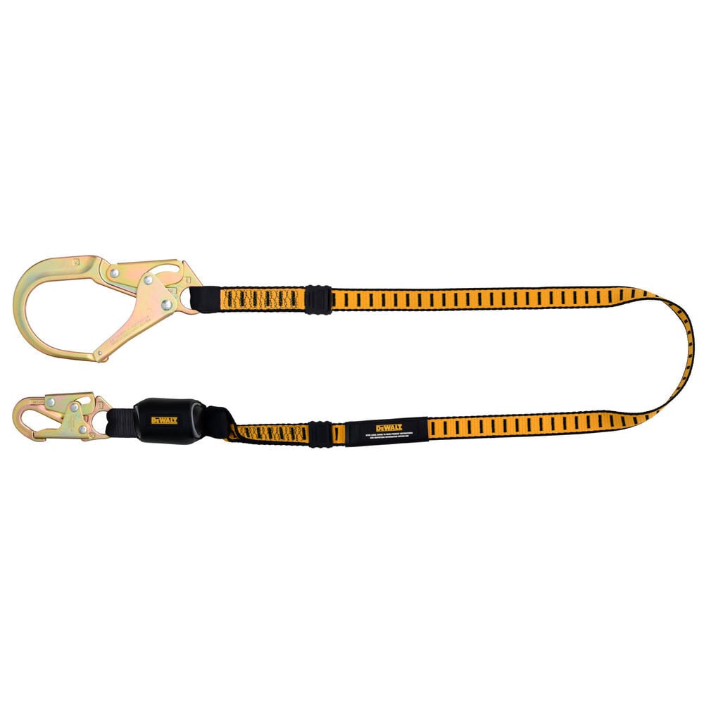 DEWALT 6 ft External Energy Absorber Single Leg Lanyard with Snap Hook, large image number 1