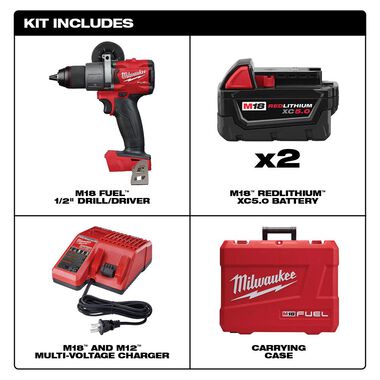 Milwaukee M18 FUEL 1/2inch Drill Driver Kit, large image number 1