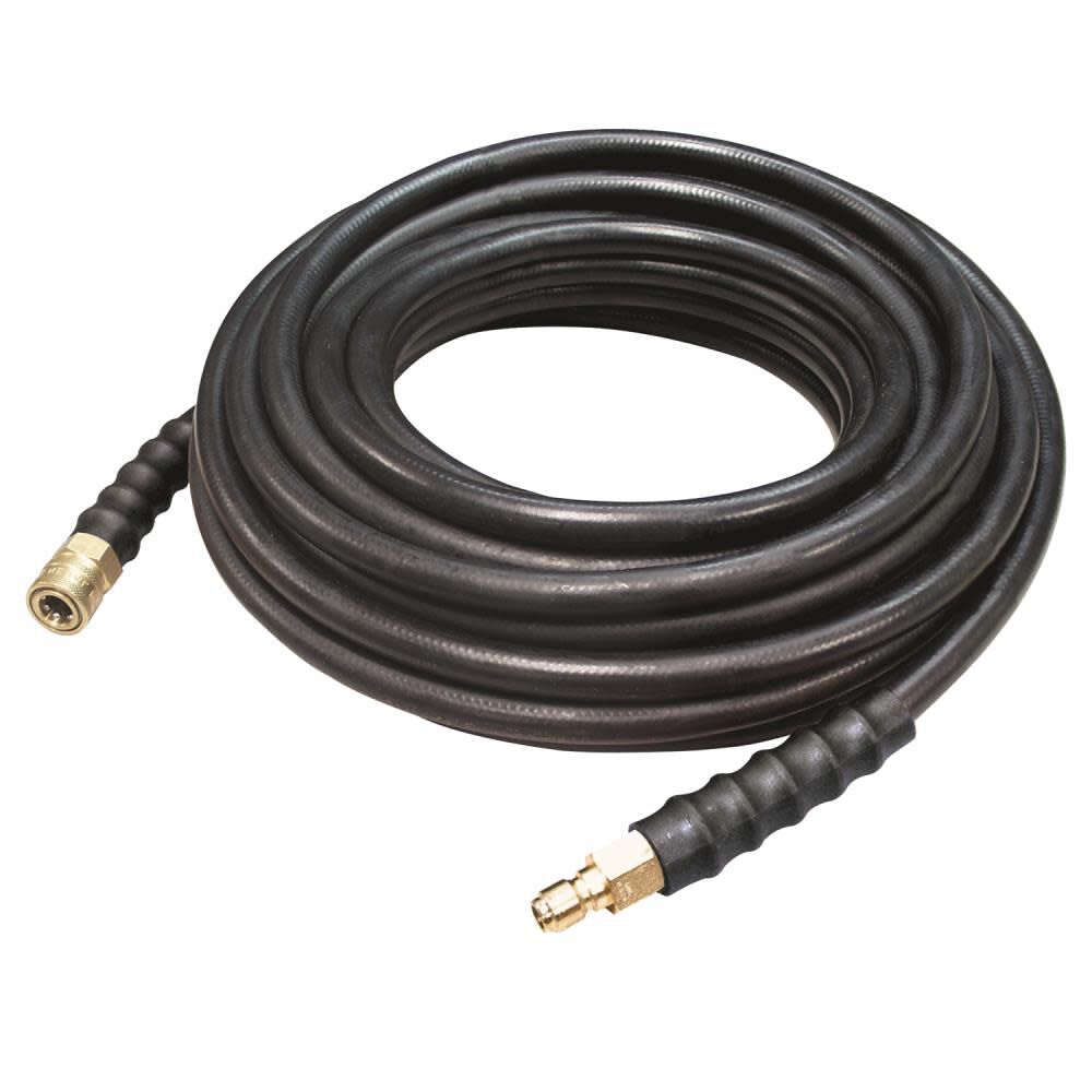 Apache Hose 3/8 Inch x 25 Ft. 4000# Rubber Pressure Washer Hose - 3/8 Inch Quick Disconnect Socket x 3/8 Inch Quick Disconnect Plug - 10085564