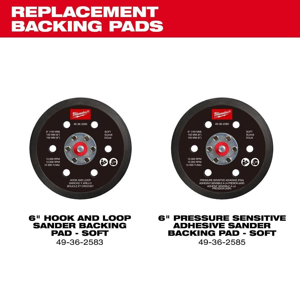 Milwaukee M12 FUEL 6 Inch Random Orbital Sander Kit, 3/32 Inch, large image number 9