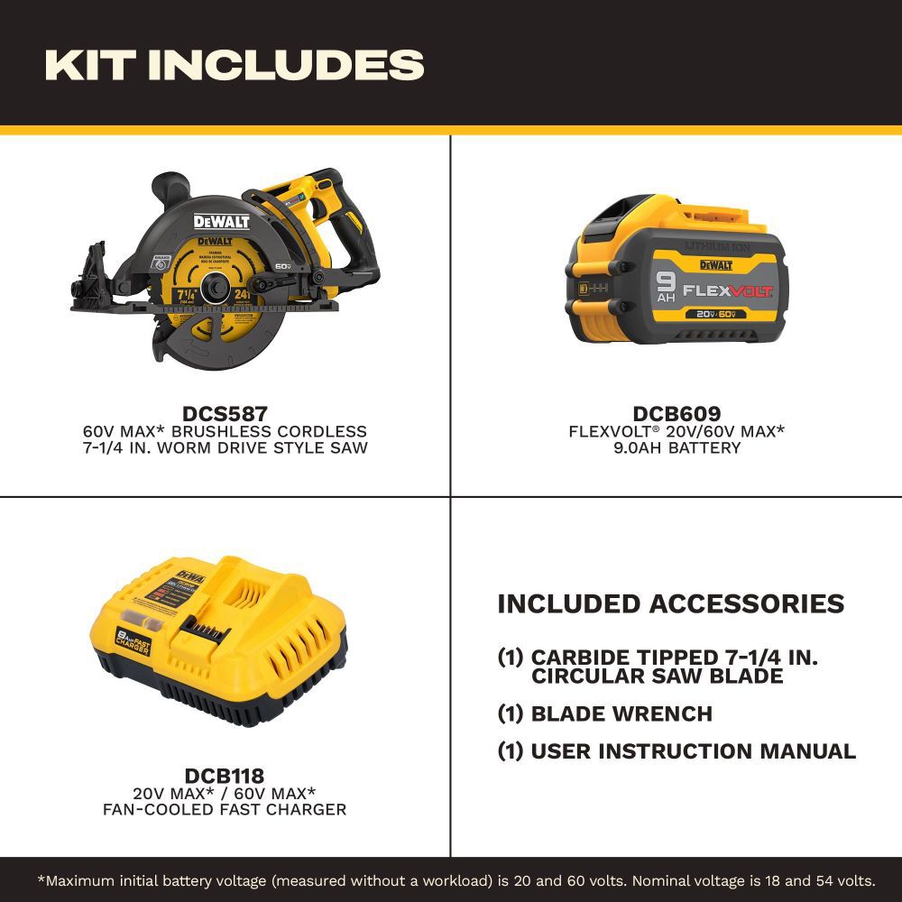 DEWALT 60V FLEXVOLT 7-1/4 Inch Circular Saw Tool-Connect Kit, large image number 3