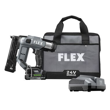 FLEX 18 Gauge 1/4 Inch Narrow Crown Stapler Kit