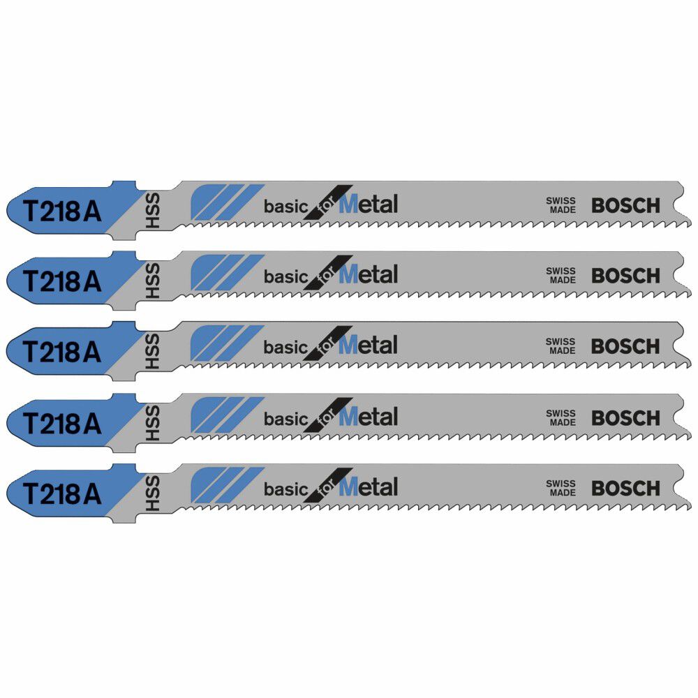 Bosch 3-5/8 Inch 17-24 TPI Basic for Metal T Shank Jig Saw Blades 5 Piece, large image number 1