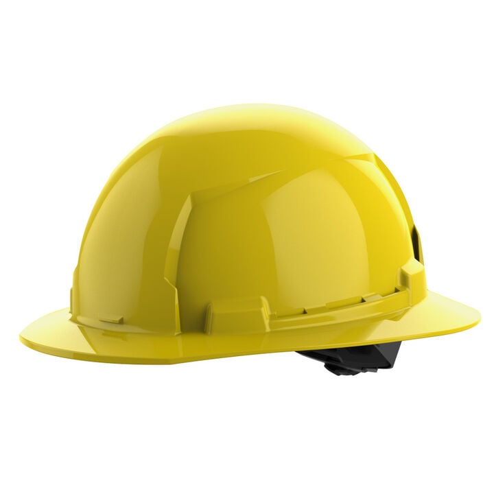 Milwaukee Yellow Full Brim Hard Hat with 4pt Ratcheting Suspension Type 1 Class E