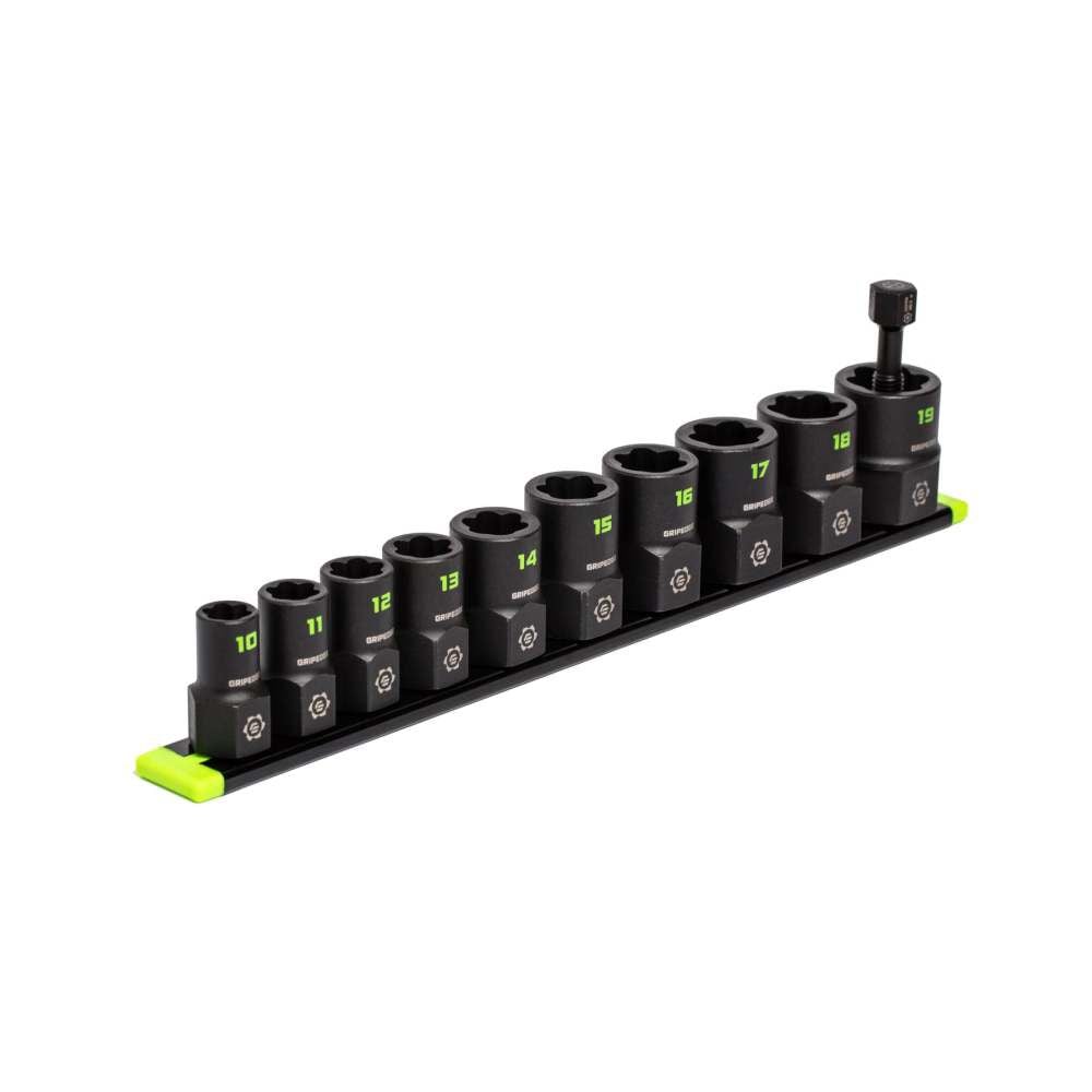 GripEdge Tools Rounding Prevention Technology 3/8 Inch Drive Metric Socket Extractor Set 10 Pieces, large image number 2