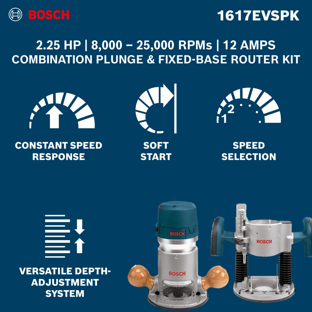 Bosch 2.25 HP Plunge and Fixed-Base Router Kit, large image number 16