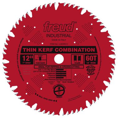 Freud 12 In. x 60T Thin Kerf Combination Blade, large image number 0