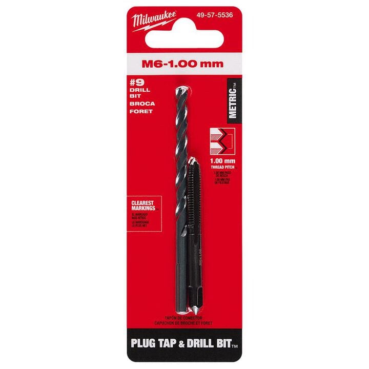 Milwaukee M6-1.00 mm Straight Flute Plug Tap & #9 Drill Bit, large image number 10